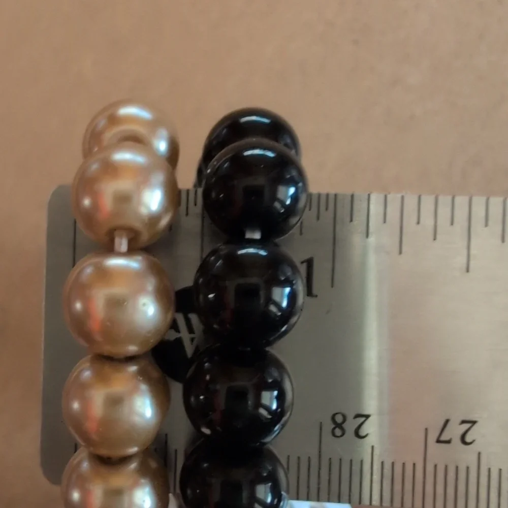 Elegant Black and Gold Beaded Bracelet Set